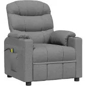 vidaXL Massagestoel stof lichtgrijs