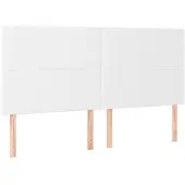 vidaXL Hoofdbord wit 200x5x118/128 cm kunstleer