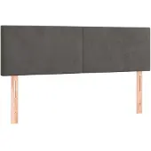 vidaXL Hoofdborden 144x5x78/88 cm fluweel donkergrijs