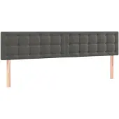 vidaXL Hoofdborden 160x5x78/88 cm fluweel donkergrijs