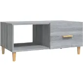 vidaXL Salontafel 89,5x50x40 cm bewerkt hout grijs sonoma eikenkleurig
