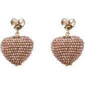 Go Dutch Label Oorknoppen full on beads hartje Beige