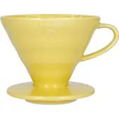 Hario V60-02 Keramische Koffie Druppelaar Geel, Koffiezetapparaat, Geel