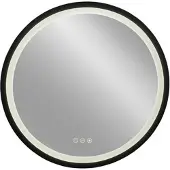 Plieger Nero Round ronde spiegel LED met touch 80cm zwart