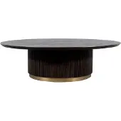Ptmd collection PTMD Xelle black coffeetable 125 cm (Zwart, 125x125x35 diameter: 125cm)