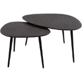 AnLi Style Salontafel set/2 driehoekig metallic (Grijs, 80x59x41cm)