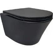 Mueller Afesta hangend toilet randloos met softclose toiletzitting zwart mat