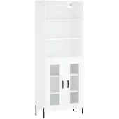 vidaXL Hoge kast 69,5x34x180 cm bewerkt hout wit