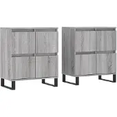 vidaXL Dressoirs 2 st bewerkt hout grijs sonoma eikenkleurig