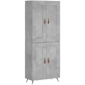 vidaXL Hoge kast 69,5x34x180 cm bewerkt hout betongrijs