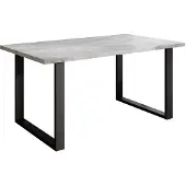 Meubella | Eettafel zwarte poten betonlook grijs 160 cm industrieel