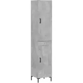 vidaXL Hoge kast 34,5x34x180 cm bewerkt hout betongrijs