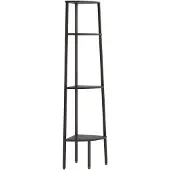 vidaXL Hoekkastje met 4 schappen 45,5x31,5x150 cm zwart