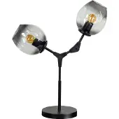 Eth Lime tafellamp 2x E27 met smoke glas kleur zwart