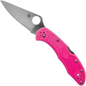 Spyderco Delica 4 vouwmes, FRN, Flat Ground, pink