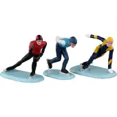 Lemax Vail Village Kerstdorpminiatuur Speed Skaters (schaatsers) 16,2 X 3,5 X 5,4 Cm 3-delig