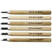 Yoshiharu KL-6 Maruichi Japanse houtsnijmessen, set van 6 in plastic case