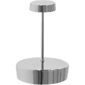 Zafferano Swap mini accu-tafellamp folie zilver mini, dimbaar, chroom / zilver, Woon-/ Eetkamer, Aluminium, Modern