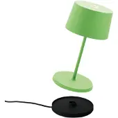 Zafferano Olivia pro mini appelgroene LED-tafellamp, oplaadbaar en dimbaar