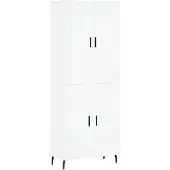 vidaXL Hoge kast 69,5x34x180 cm bewerkt hout wit
