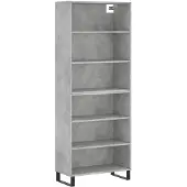 vidaXL Hoge kast 69,5x32,5x180 cm bewerkt hout betongrijs