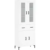 vidaXL Hoge kast 69,5x34x180 cm bewerkt hout wit