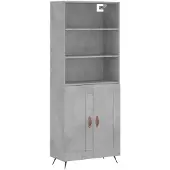 vidaXL Hoge kast 69,5x34x180 cm bewerkt hout betongrijs