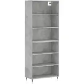 vidaXL Hoge kast 69,5x32,5x180 cm bewerkt hout betongrijs