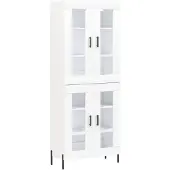 vidaXL Hoge kast 69,5x34x180 cm bewerkt hout wit