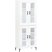 vidaXL Hoge kast 69,5x34x180 cm bewerkt hout wit