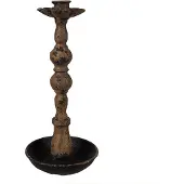 Clayre & Eef Kandelaar 25 cm Zwart Ijzer Kaarsenstandaard Zwart Kaarsenstandaard