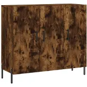 vidaXL Dressoir 90x34x80 cm bewerkt hout gerookt eikenkleurig