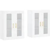 vidaXL Hangkasten 2 st bewerkt hout wit