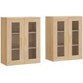 vidaXL Hangkasten 2 st bewerkt hout sonoma eikenkleurig