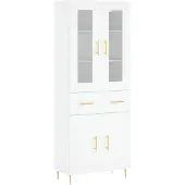 vidaXL Hoge kast 69,5x34x180 cm bewerkt hout wit