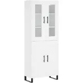 vidaXL Hoge kast 69,5x34x180 cm bewerkt hout wit