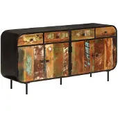 vidaXL Dressoir 140x35x70 cm massief gerecycled hout en metaal