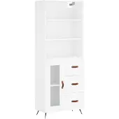 vidaXL Hoge kast 69,5x34x180 cm bewerkt hout wit