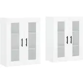 vidaXL Hangkasten 2 st bewerkt hout wit