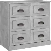vidaXL Dressoir 70x35,5x67,5 cm bewerkt hout betongrijs