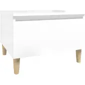 vidaXL Bijzettafel 50x46x35 cm bewerkt hout hoogglans wit