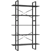 vidaXL Boekenkast met 5 schappen 100x30x175 cm bewerkt hout grijs