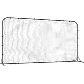 vidaXL Voetbal rebounder 366x90x183 cm HDPE zwart
