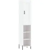 vidaXL Hoge kast 34,5x34x180 cm bewerkt hout wit