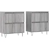 vidaXL Dressoirs, 2 stuks, grijs Sonoma, houtfineer
