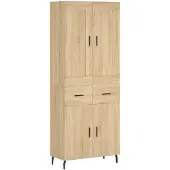 vidaXL Hoge kast 69,5x34x180 cm bewerkt hout sonoma eikenkleurig