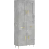 vidaXL Hoge kast 69,5x34x180 cm bewerkt hout betongrijs