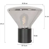 Steinhauer Tafellamp Ambiance 3401ZW Zwart, 25 cm hoog, 26 cm diameter, van elektronica, glas en metaal, , Eigentijds design voor binnengebruik