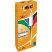 BIC Retractable Medium Point 4 Shine Colours Pen 12 Units Veelkleurig Kinderen