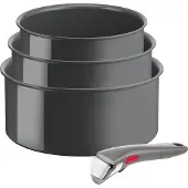 Tefal Set van 3 pannen Ingenio Renew met afneembare steel L2609402 Grijs Hippo Iron